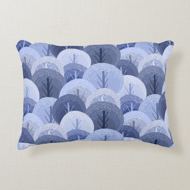 Winter Christmas seamless pattern. The pattern wit Decorative Cushion (Front)