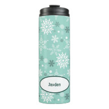 Winter Christmas Season Name Turquoise-Blue