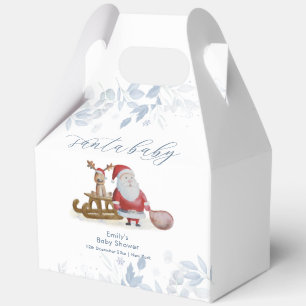Winter Christmas Sleigh Moose Santa Baby Shower Favour Box