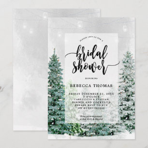 winter christmas snow bridal shower invitation