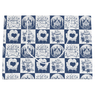 Winter Christmas Snow Large Gift Bag
