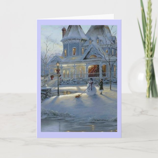 Winter Christmas Snow Scene Holiday Card (Front)