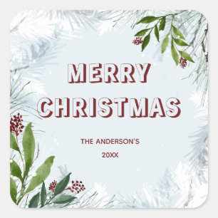 Winter Christmas Square Sticker