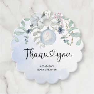 Winter Christmas Thank You Favour Tags