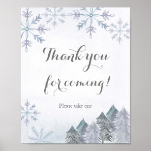 Winter Christmas Thank you for coming Favor Sign
