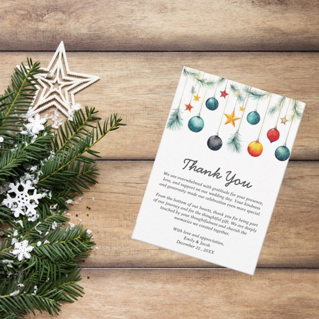 Winter Christmas Theme Wedding Thank You Card (Creator Uploaded)