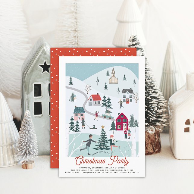 Winter Christmas Town/Village Holiday Party Invitation (Creator Uploaded)