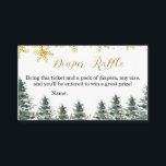 Winter Christmas Tree Baby Shower Diaper Raffle Enclosure Card<br><div class="desc">Winter Christmas Tree Baby Shower Diaper Raffle Card</div>