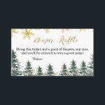 Winter Christmas Tree Baby Shower Diaper Raffle Enclosure Card<br><div class="desc">Winter Christmas Tree Baby Shower Diaper Raffle Card</div>