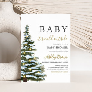 Winter Christmas Tree Baby Shower  Invitation