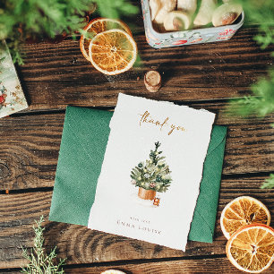 Winter Christmas Tree Baby Shower Thank You Card