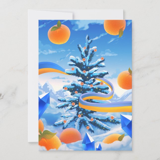 Winter Christmas tree greeting card Ukraine  (Front)