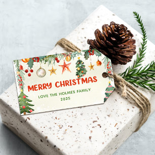 Winter Christmas Tree Merry Christmas Gift Tags