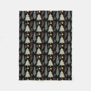 Winter Christmas Tree Pattern Woods Evergreen Cosy Fleece Blanket