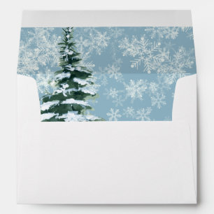 Winter Christmas Tree with Snowflakes Envelope