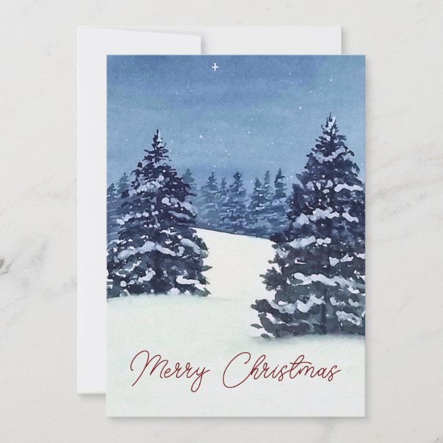 Winter Christmas trees holiday card (Front)