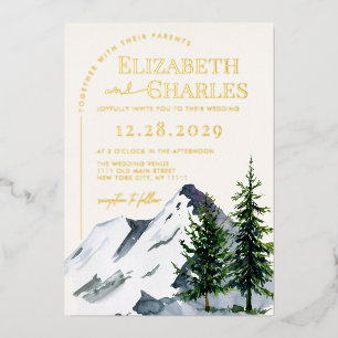 Winter Christmas Trees Mountains Holiday Wedding