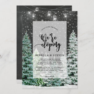 winter christmas tying the knot eloping invitation