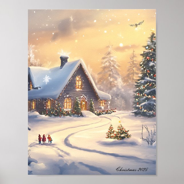 Winter Christmas Wall Art Prints (Front)