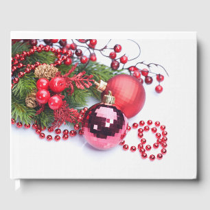Winter Christmas Wedding Guest Book Bride Groom