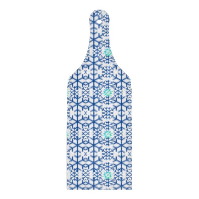 WINTER Christmas wine glass paddle cutting board  (Front)