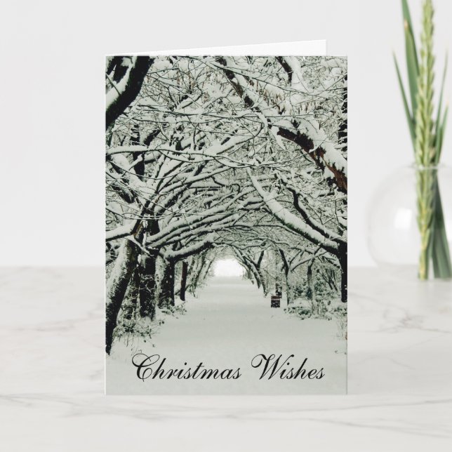 Winter & Christmas Wishes Holiday Card (Front)