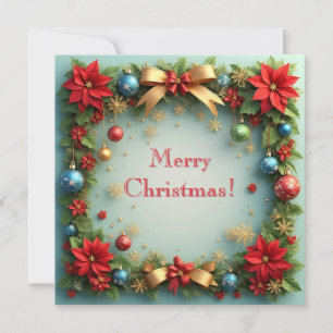 Winter Christmas Wreath 🎄❄️ Poinsettia Red Floral