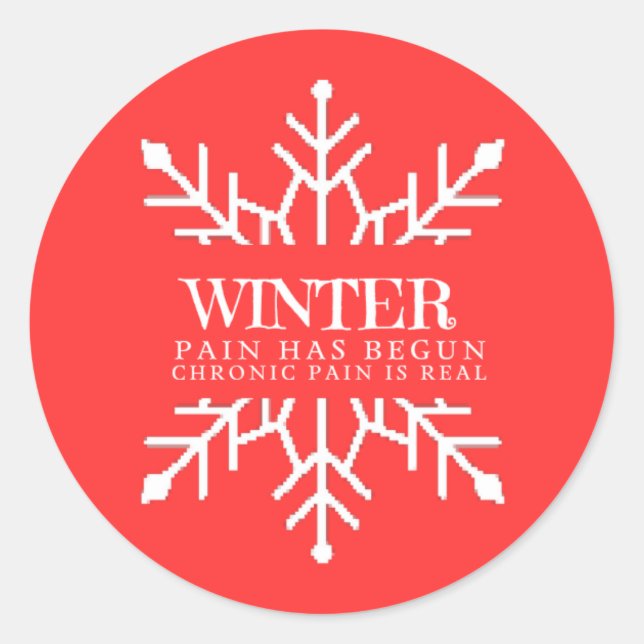 Winter Chronic Pain  Classic Round Sticker (Front)