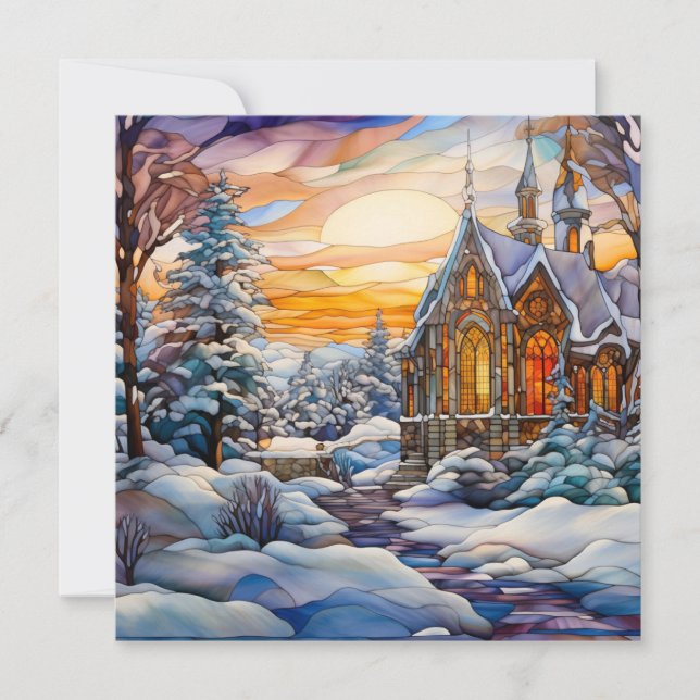 Winter Church Greeting Card (Front)