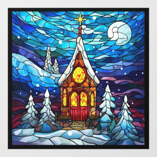 Winter Church Window Cling
