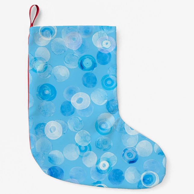 Winter Circles: Abstract Polka Dots. Small Christmas Stocking (Front)