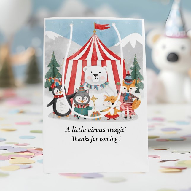 Winter Circus Animal Thank You Medium Gift Bag (Creator Uploaded)