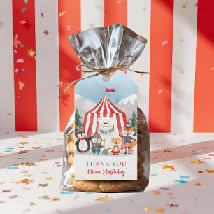 Winter Circus Animals Thank You Gift Tags