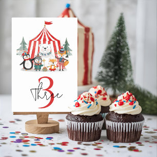 Winter Circus Birthday  Table Number