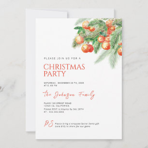 Winter Citrus Christmas Party Invitation