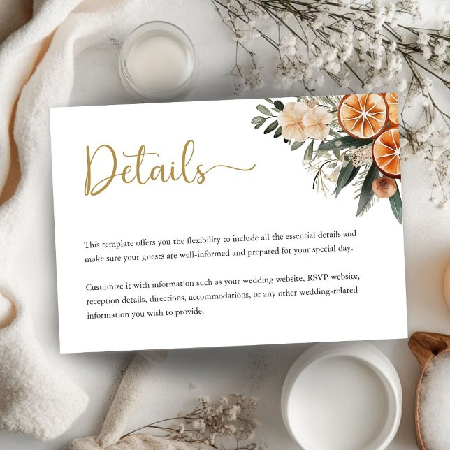 Winter Citrus Christmas Wedding Enclosure Card (Creator Uploaded)