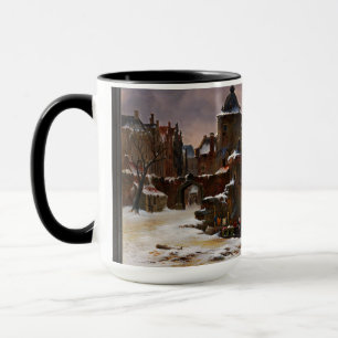 Winter Cityscape With Frozen River Classical Art Mug