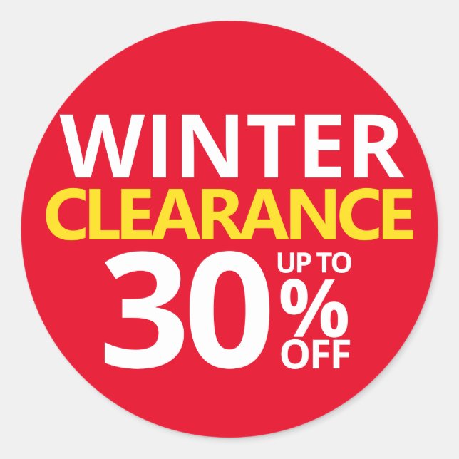 Winter Clearance 30% OFF Thirty Small Business Classic Round Sticker (Front)