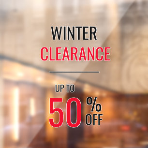 Winter Clearance Liquidation Up to 50% OFF SALE Window Cling