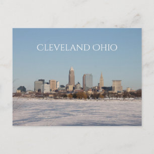 Winter Cleveland Skyline Postcard