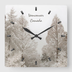Winter Clock Custom Winter Wonderland Wall Clock