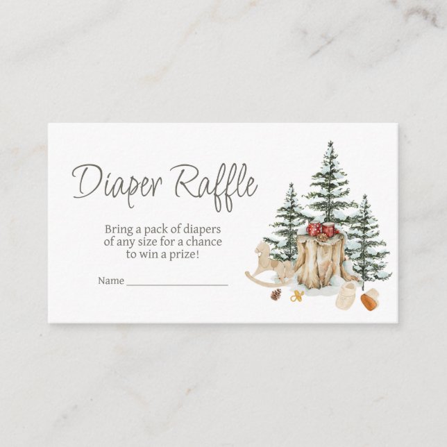 Winter Clothes It's Cold Outside Diaper Raffle Enclosure Card (Front)