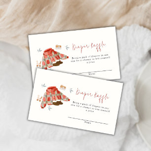 Winter Clothes Toys Baby Shower Diaper Raffle  Enclosure Card