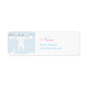 Winter Clothesline Baby Shower Address Label