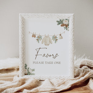 Winter Clothesline Baby Shower Favours Sign