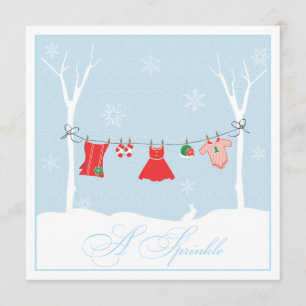 Winter Clothesline Sprinkle Shower Invitation