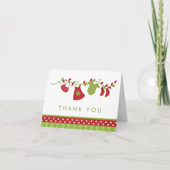 Winter Clothesline Thank You Cards (Front)