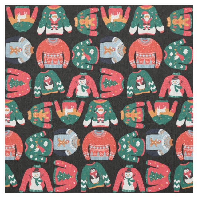 Winter clothing pattern red and green traditional  fabric (Swatch)