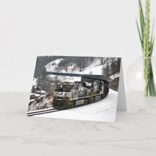 Winter Coal Train Holiday Card