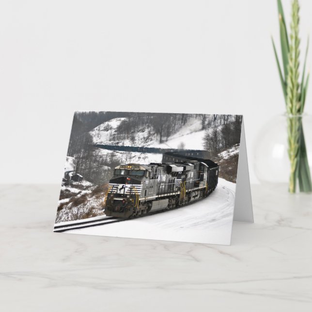 Winter Coal Train Holiday Card (Front)